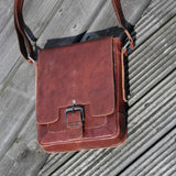 ASHWOOD - Cross Body Bag - Kindle / iPad / Tablet A5 Size - Small Shoulder Messenger / Work Bag - Genuine Leather - 8341 - Black