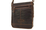 ASHWOOD - Cross Body Bag - Kindle / iPad / Tablet A5 Size - Small Shoulder Messenger / Work Bag - Genuine Leather - 8341 - Brown