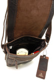 ASHWOOD - Cross Body Bag - Kindle / iPad / Tablet A5 Size - Small Shoulder Messenger / Work Bag - Genuine Leather - 8341 - Brown