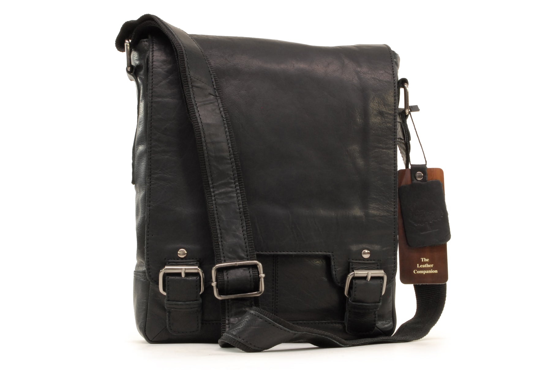 Ashwood Leather Messenger Bag - Black