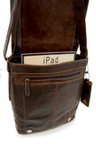 ASHWOOD - Messenger Bag - Laptop / iPad A4 Size - Cross Body / Shoulder / Work Bag - Genuine Leather - 8342 - Brown