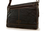 ASHWOOD - Messenger Shoulder Bag - Laptop Bag with Padded Compartment - Business Office Work Bag - Genuine Leather - 8343 - Brown