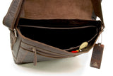 ASHWOOD - Messenger Shoulder Bag - Laptop Bag with Padded Compartment - Business Office Work Bag - Genuine Leather - 8343 - Brown