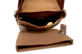 ASHWOOD - Messenger Shoulder Bag - Laptop Bag with Padded Compartment - Business Office Work Bag - Genuine Leather - 8343 - Tan