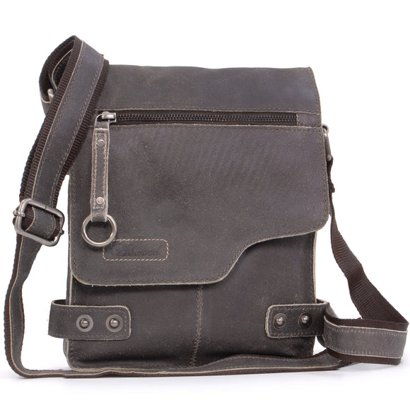 ASHWOOD - Cross Body Bag - Kindle / iPad / Tablet Size - Small Shoulder / Messenger Bag - Distressed Leather - CAMDEN 8351 - Brown