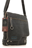 ASHWOOD - Cross Body Bag - Kindle / iPad / Tablet Size - Small Shoulder / Messenger Bag - Distressed Leather - CAMDEN 8352 - Black