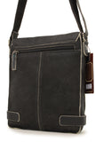 ASHWOOD - Cross Body Bag - Kindle / iPad / Tablet Size - Small Shoulder / Messenger Bag - Distressed Leather - CAMDEN 8352 - Black