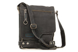 ASHWOOD - Cross Body Bag - Kindle / iPad / Tablet Size - Small Shoulder / Messenger Bag - Distressed Leather - CAMDEN 8352 - Black