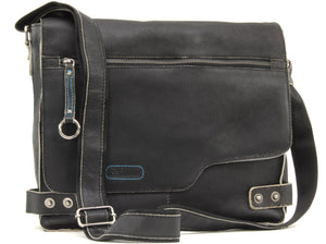 ASHWOOD - Messenger Bag - Cross Body / Shoulder / Work Bag - Genuine Leather - CAMDEN 8353 - Black