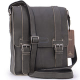 ASHWOOD - Cross Body Bag - Kindle / iPad / Tablet Size - Small Shoulder / Messenger Bag - Distressed Leather - Ed - CAMDEN 8355 - Black