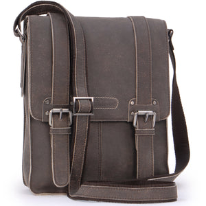 ASHWOOD - Cross Body Bag - Kindle / iPad / Tablet Size - Small Shoulder / Messenger Bag - Distressed Leather - Ed - CAMDEN 8355 - Brown