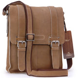 ASHWOOD - Cross Body Bag - Kindle / iPad / Tablet Size - Small Shoulder / Messenger Bag - Distressed Leather - Ed - CAMDEN 8355 - Tan
