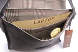 ASHWOOD - Messenger Shoulder Bag - Laptop Bag with Padded Compartment - Business Office Work Bag - Genuine Leather - CALVIN - CAMDEN 8356 - Black