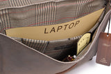 ASHWOOD - Messenger Shoulder Bag - Laptop Bag with Padded Compartment - Business Office Work Bag - Genuine Leather - CALVIN - CAMDEN 8356 - Brown