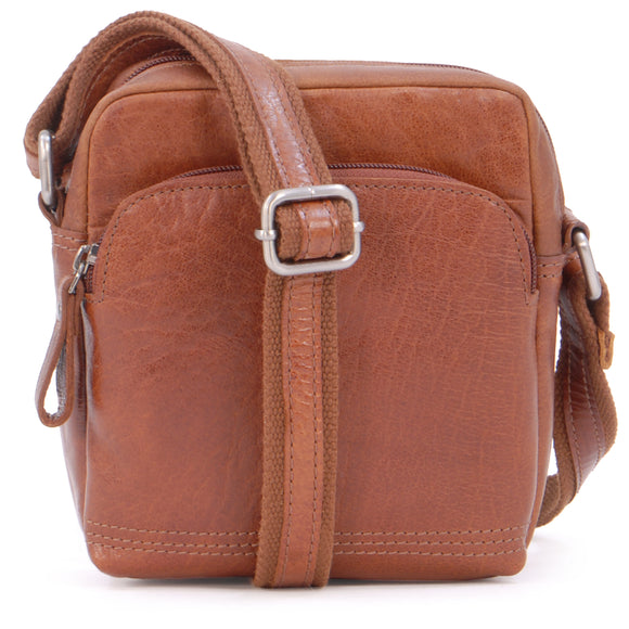 ASHWOOD - Vintage Leather Messenger Shoulder Bag - Small Cross-Body Bag F-81 - Travel Flight Holiday - Honey (Tan)
