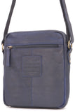 ASHWOOD - Vintage Leather Messenger Shoulder Bag - Medium Size F-82 Travel Flight Holiday - Tablet eBook - Navy Blue