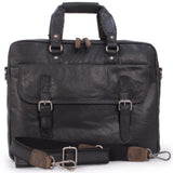 ASHWOOD - Soft Vintage Leather Briefcase Laptop Messenger Bag - F83 - Work Office College University - Black