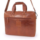 ASHWOOD - Soft Vintage Leather Briefcase Laptop Messenger Bag - F83 - Work Office College University - Honey(Tan)