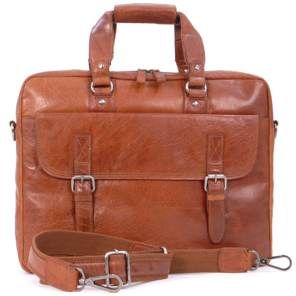ASHWOOD - Soft Vintage Leather Briefcase Laptop Messenger Bag - F83 - Work Office College University - Honey(Tan)