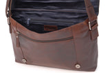 ASHWOOD - Vintage Leather Messenger Shoulder Bag - F85 - Office College University - Laptop Friendly - Brandy