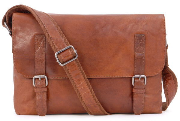 Ashwood Leather A4 Cross Body Bag - Honey Brown