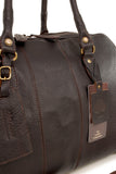 ASHWOOD - Genuine Leather Holdall - Large Overnight / Travel / Business / Weekend / Gym Sports Duffle Bag - HARRY - Dark Brown
