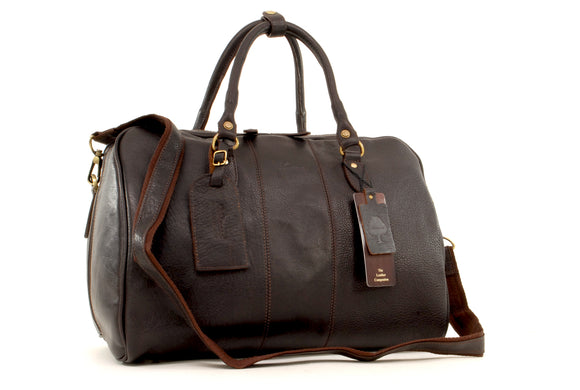 ASHWOOD - Genuine Leather Holdall - Large Overnight / Travel / Business / Weekend / Gym Sports Duffle Bag - HARRY - Dark Brown