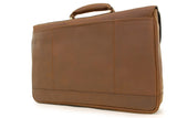 ASHWOOD - Heavy Duty Briefcase Cross Body Bag - Laptop Bag with Padded Compartment - Business Office Work Bag - Genuine Leather - HENRY - Mud Brown