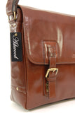 ASHWOOD - Briefcase Cross Body Messenger Bag - Laptop Bag / Business Office Work Bag - Genuine Leather - JASPER - Chestnut