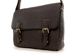 ASHWOOD - Briefcase Cross Body Messenger Bag - Laptop Bag / Business Office Work Bag - Genuine Leather - JASPER - Dark Brown