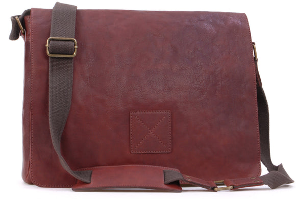 ASHWOOD - Messenger Bag - Cross Body / Shoulder / Laptop Bag - Business Office Work Bag - Genuine Leather - PEDRO - Cognac