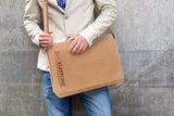BUCKLESTONE - Large Leather Messenger / Shoulder Bag - Laptop Compartment - Leather - CHESTER (L) - Hunter Tan