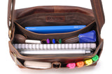 BUCKLESTONE - Leather Messenger / Shoulder Bag - Laptop / iPad - Leather - LANCASTER (M) - Hunter Brown