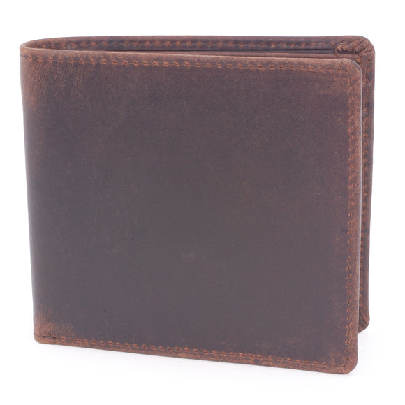 BUCKLESTONE - Mens Wallet - Hunter Leather - Gift Boxed - OXFORD - Hunter Dark Brown-RFID