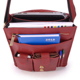 BUCKLESTONE - Leather Messenger / Shoulder Bag / Organiser - iPad / Tablet - Leather - WARWICK (S) - Bubble Red