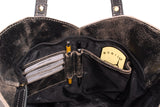 CATWALK COLLECTION HANDBAGS - Women's Large Tote Bag - Tulip Shoulder Bag - Distressed Leather - ABIGAIL - Black