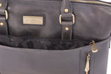 CATWALK COLLECTION HANDBAGS - Ladies Leather Briefcase Cross Body Bag - Women's Organiser Work Bag - Tablet / Laptop Bag - ADELE - Charcoal