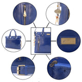 CATWALK COLLECTION HANDBAGS - Ladies Leather Briefcase Cross Body Bag - Women's Organiser Work Bag - Tablet / Laptop Bag - ADELE - Blue