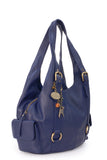 CATWALK COLLECTION HANDBAGS - Women's Leather Shoulder Bag - ALEX - Blue