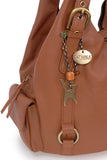 CATWALK COLLECTION HANDBAGS - Women's Leather Shoulder Bag - ALEX - Tan