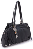 CATWALK COLLECTION HANDBAGS - Women's Leather Shoulder Bag - ALICE - Black