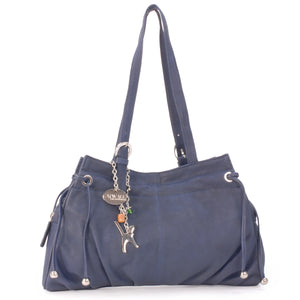 CATWALK COLLECTION HANDBAGS - Women's Leather Shoulder Bag - ALICE -  Blue