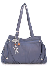 CATWALK COLLECTION HANDBAGS - Women's Leather Shoulder Bag - ALICE - Dark Blue / Navy