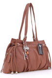 CATWALK COLLECTION HANDBAGS - Women's Leather Shoulder Bag - ALICE - Tan