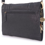 CATWALK COLLECTION HANDBAGS - Women's Medium Leather Cross Body Bag / Shoulder Bag with Long Adjustable Strap - AMY - Black