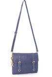 CATWALK COLLECTION HANDBAGS - Women's Medium Leather Cross Body Bag / Shoulder Bag with Long Adjustable Strap - AMY - Blue