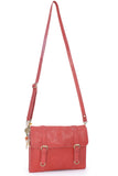 CATWALK COLLECTION HANDBAGS - Women's Medium Leather Cross Body Bag / Shoulder Bag with Long Adjustable Strap - AMY - Red