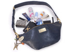 CATWALK COLLECTION HANDBAGS - Luxury Belt Bag - Festival Bum Bag - Waist Bag for Women - Fits Smart Phone - ARIANA - Blue Full Grain Leather
