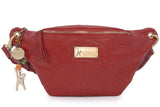CATWALK COLLECTION HANDBAGS - Luxury Belt Bag - Festival Bum Bag - Waist Bag for Women - Fits Smart Phone - ARIANA - Red Full Grain Leather