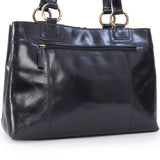 CATWALK COLLECTION HANDBAGS - Women's Large Vintage Leather Tote / Shoulder Bag - BELLSTONE - Black